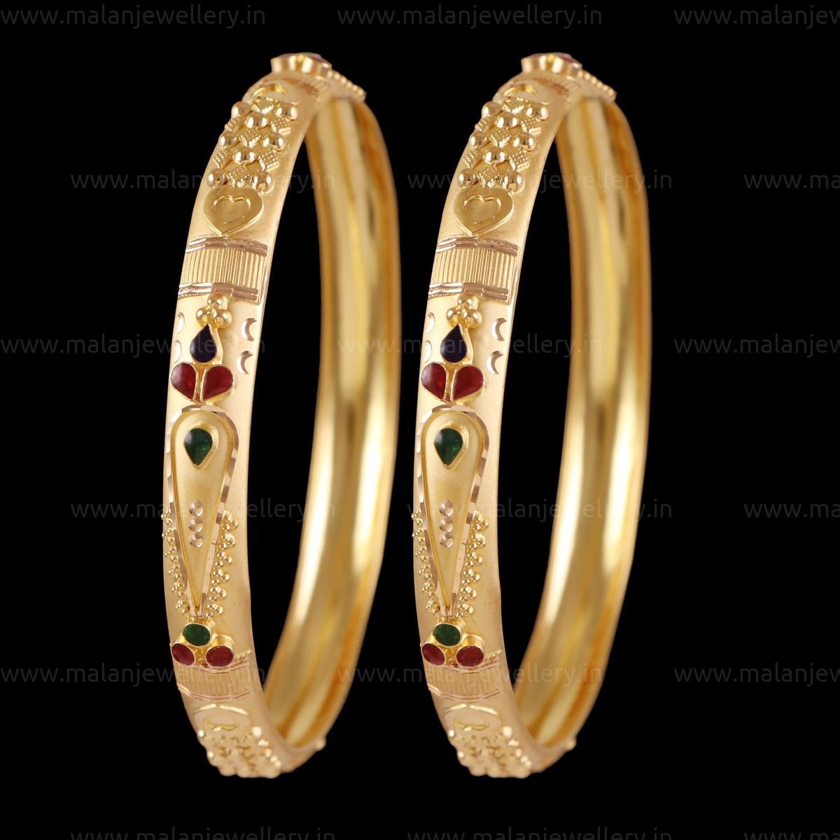 22 KT GOLD CALCUTTA HALF ROUND BANGLE